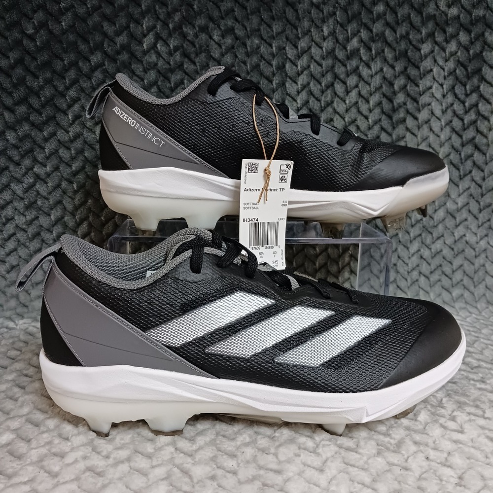 Adidas Adizero Instinct TP Women's Softball Cleats Shoes Black Grey White Sz 8